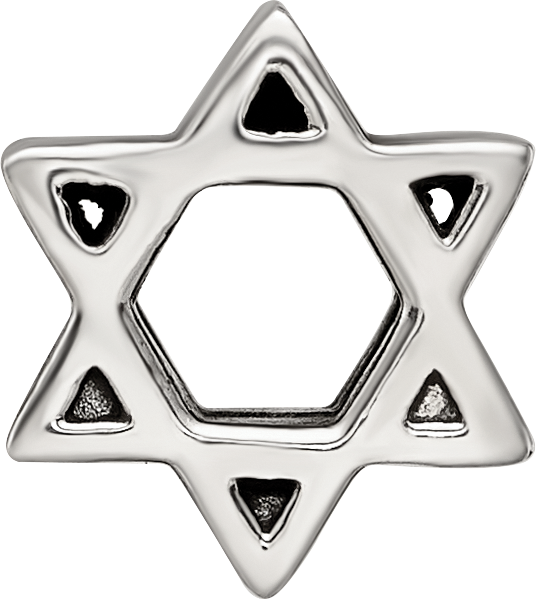 Sterling Silver Reflections Textured Star of David Bead