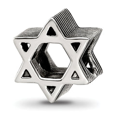 Sterling Silver Reflections Textured Star of David Bead