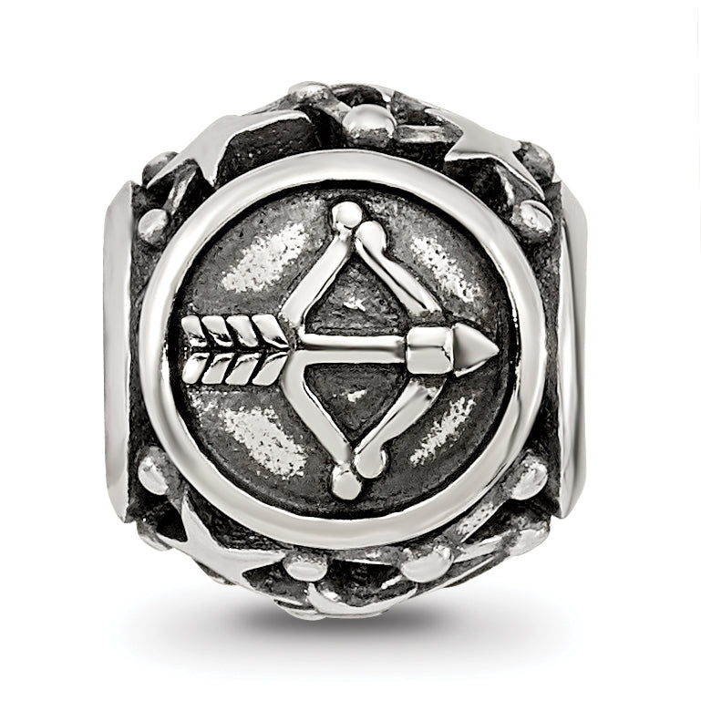 Sterling Silver Reflections Antiqued Zodiac Sagittarius Bead