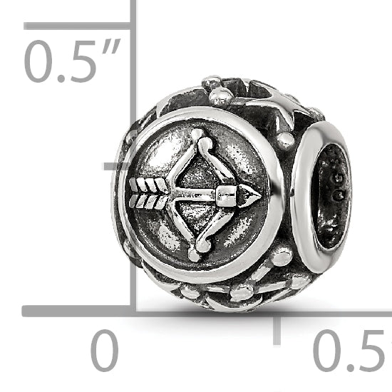 Sterling Silver Reflections Antiqued Zodiac Sagittarius Bead