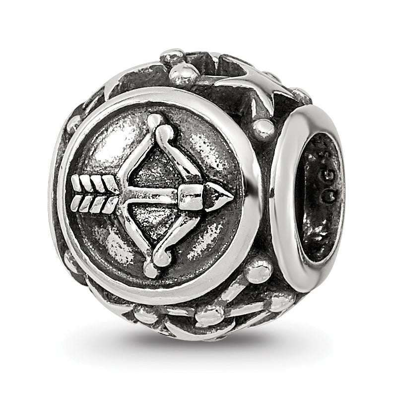 Sterling Silver Reflections Antiqued Zodiac Sagittarius Bead