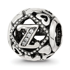 Sterling Silver Reflections CZ Letter Z Bead