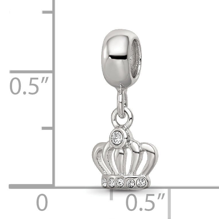 Sterling Silver Reflections Crystals Crown Dangle Bead