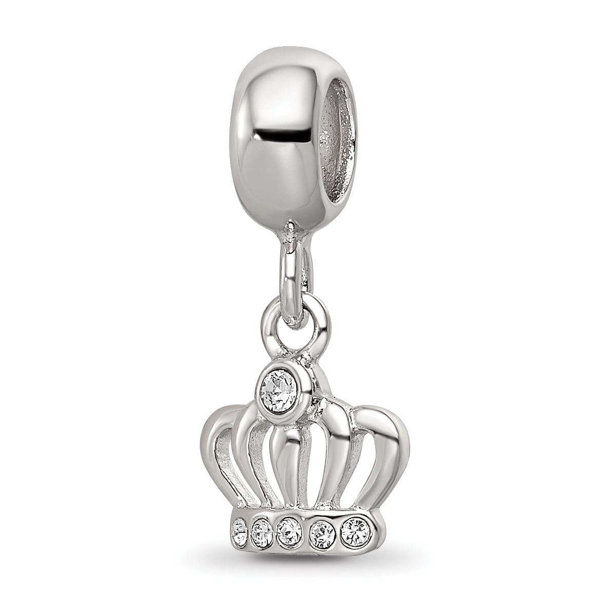 Sterling Silver Reflections Crystals Crown Dangle Bead