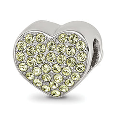 Sterling Silver Reflections Crystals Heart Bead