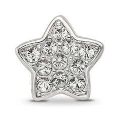 Sterling Silver Reflections Rhod-plated Crystals Star Bead