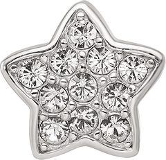 Sterling Silver Reflections Rhod-plated Crystals Star Bead