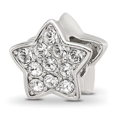 Sterling Silver Reflections Rhod-plated Crystals Star Bead