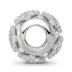 Sterling Silver Reflections Rhod-plated CZ Bead