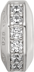 Sterling Silver Reflections Rhod-plated CZ Hinged Bead