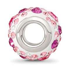 Sterling Silver Reflections Rhod-pl Pink Preciosa Crystal Bead