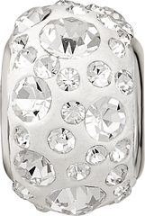 Sterling Silver Reflections Rhodium-plated Preciosa Crystal Bead