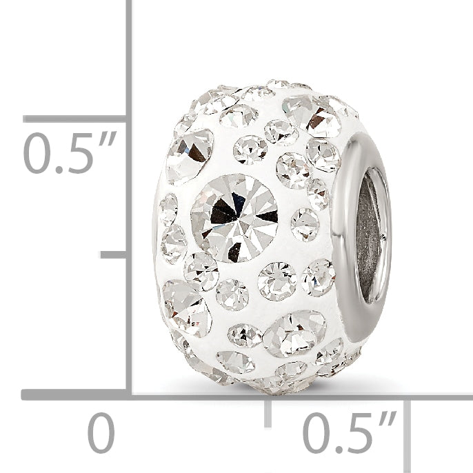 Sterling Silver Reflections Rhodium-plated Preciosa Crystal Bead