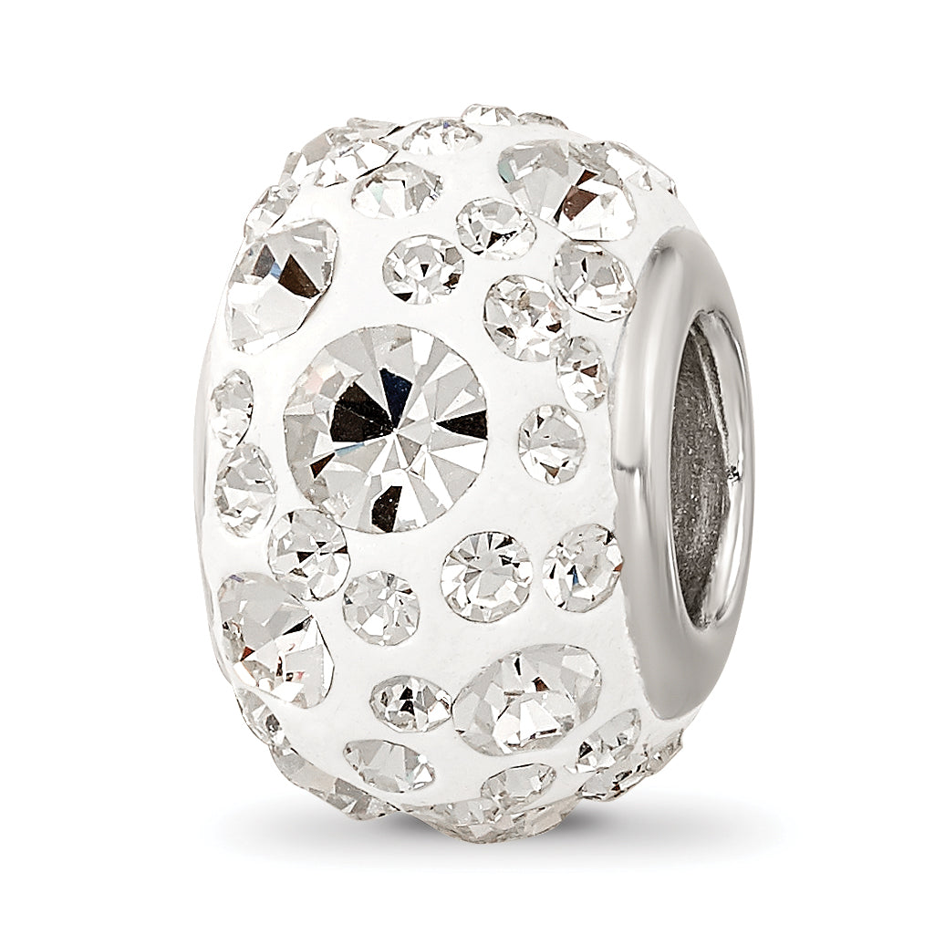 Sterling Silver Reflections Rhodium-plated Preciosa Crystal Bead