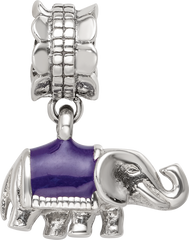 Sterling Silver Reflections Enamel Elephant Dangle Bead