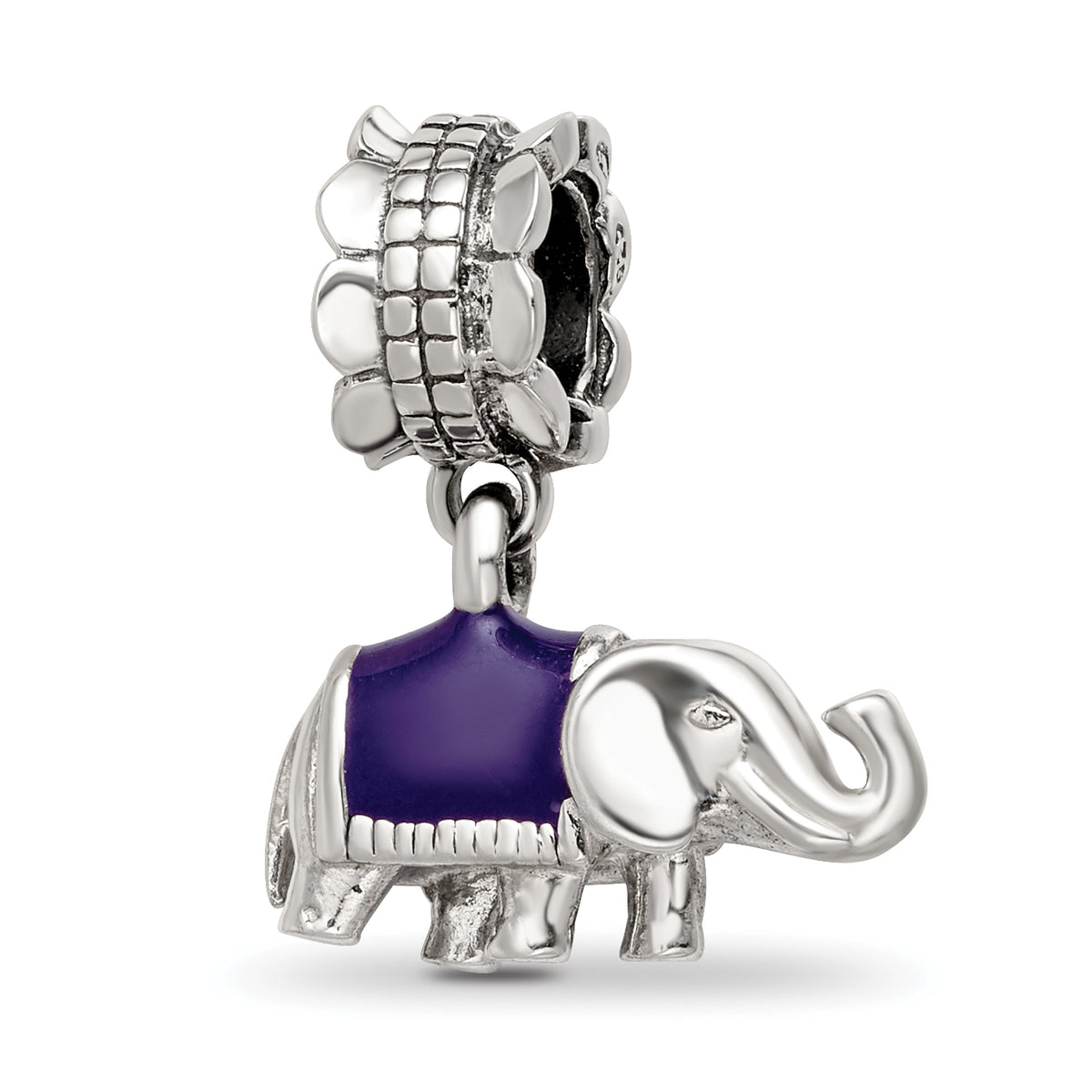 Sterling Silver Reflections Enamel Elephant Dangle Bead