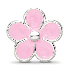 Sterling Silver Reflections Pink Enamel Flower Bead