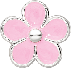 Sterling Silver Reflections Pink Enamel Flower Bead