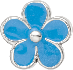 Sterling Silver Reflections Blue Enamel Flower Bead