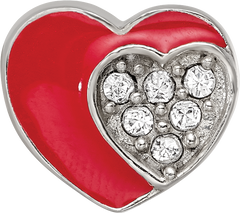 Sterling Silver Reflections Preciosa Crystal Enamel Heart Bead