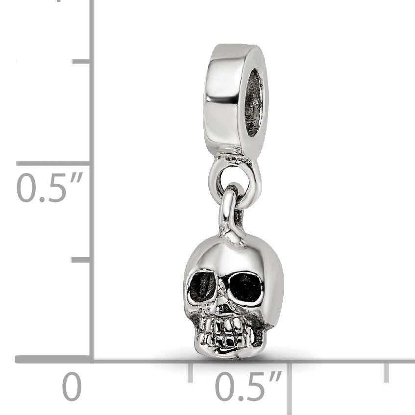 Sterling Silver Reflections Skull Dangle Bead