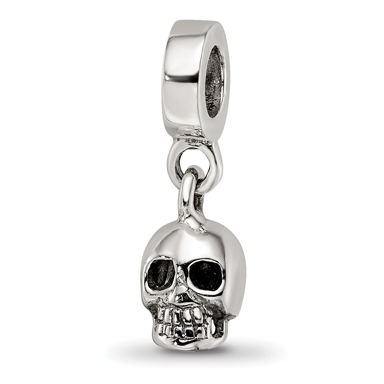 Sterling Silver Reflections Skull Dangle Bead