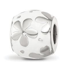 Sterling Silver Reflections White Enamel Floral Bead