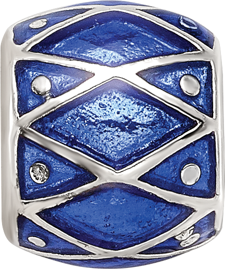 Sterling Silver Reflections Blue Enamel Bead