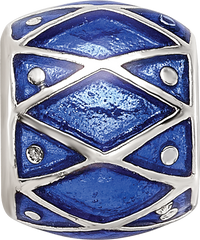 Sterling Silver Reflections Blue Enamel Bead