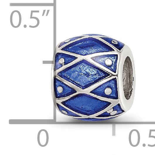 Sterling Silver Reflections Blue Enamel Bead