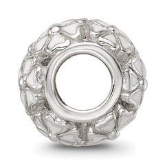 Sterling Silver Reflections White Enamel Floral Bead