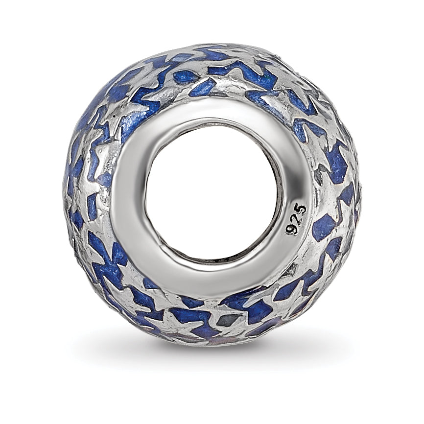 Sterling Silver Reflections Enamel Star Pattern Bead