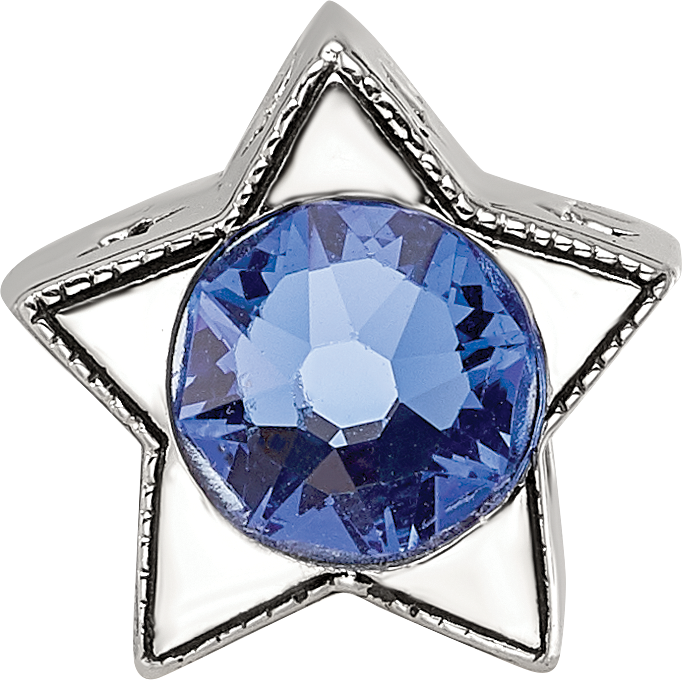 Sterling Silver Reflections Preciosa Crystal Sept. Birthstone Star Bead