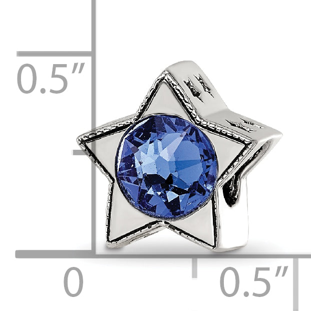 Sterling Silver Reflections Preciosa Crystal Sept. Birthstone Star Bead