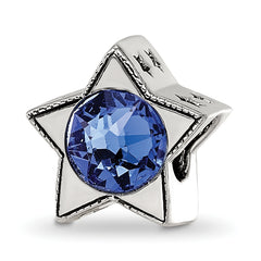 Sterling Silver Reflections Preciosa Crystal Sept. Birthstone Star Bead