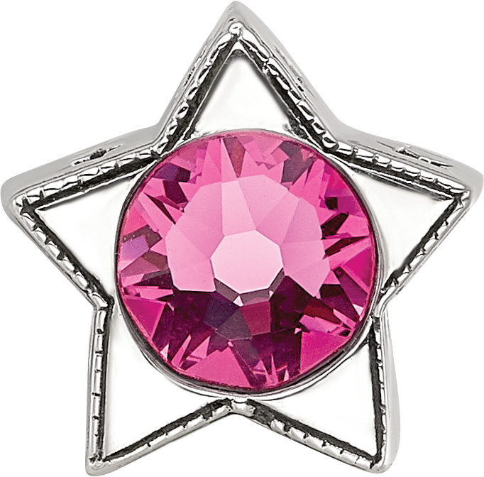 Sterling Silver Reflections Preciosa Crystal Oct. Birthstone Star Bead