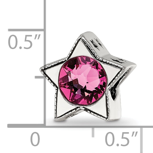 Sterling Silver Reflections Preciosa Crystal Oct. Birthstone Star Bead