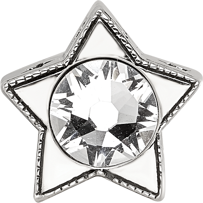 Sterling Silver Reflections Preciosa Crystal April Birthstone Star Bead