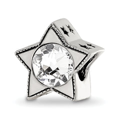 Sterling Silver Reflections Preciosa Crystal April Birthstone Star Bead