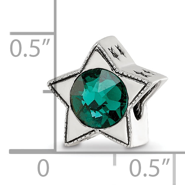 Sterling Silver Reflections Preciosa Crystal May Birthstone Star Bead