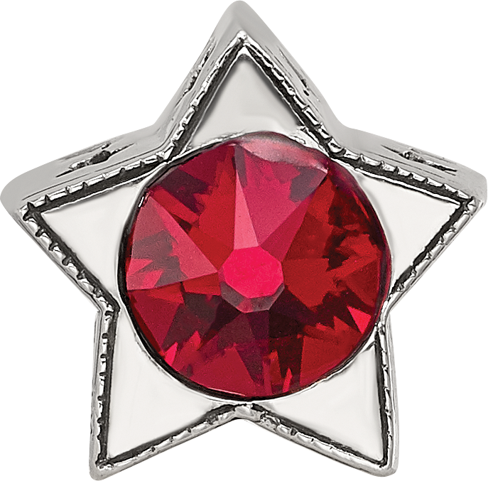 Sterling Silver Reflections Preciosa Crystal Jan. Birthstone Star Bead