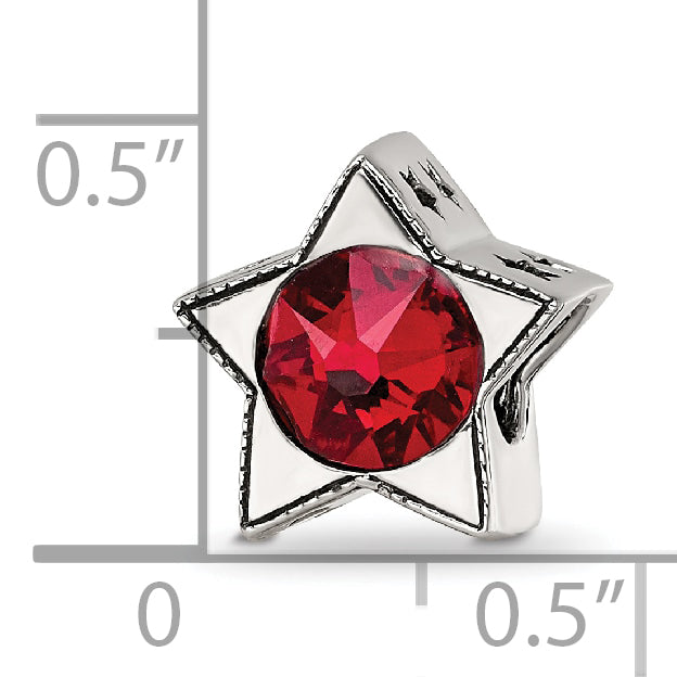 Sterling Silver Reflections Preciosa Crystal Jan. Birthstone Star Bead