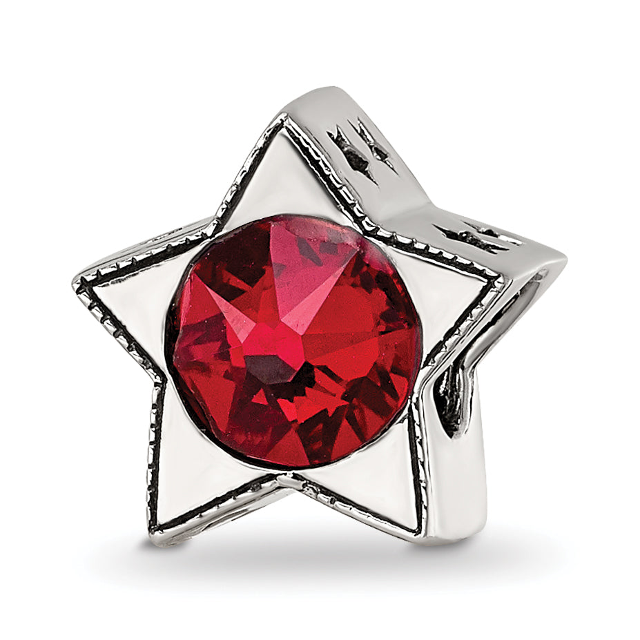 Sterling Silver Reflections Preciosa Crystal Jan. Birthstone Star Bead