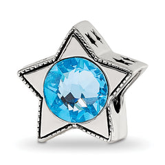 Sterling Silver Reflections Preciosa Crystal March Birthstone Star Bead