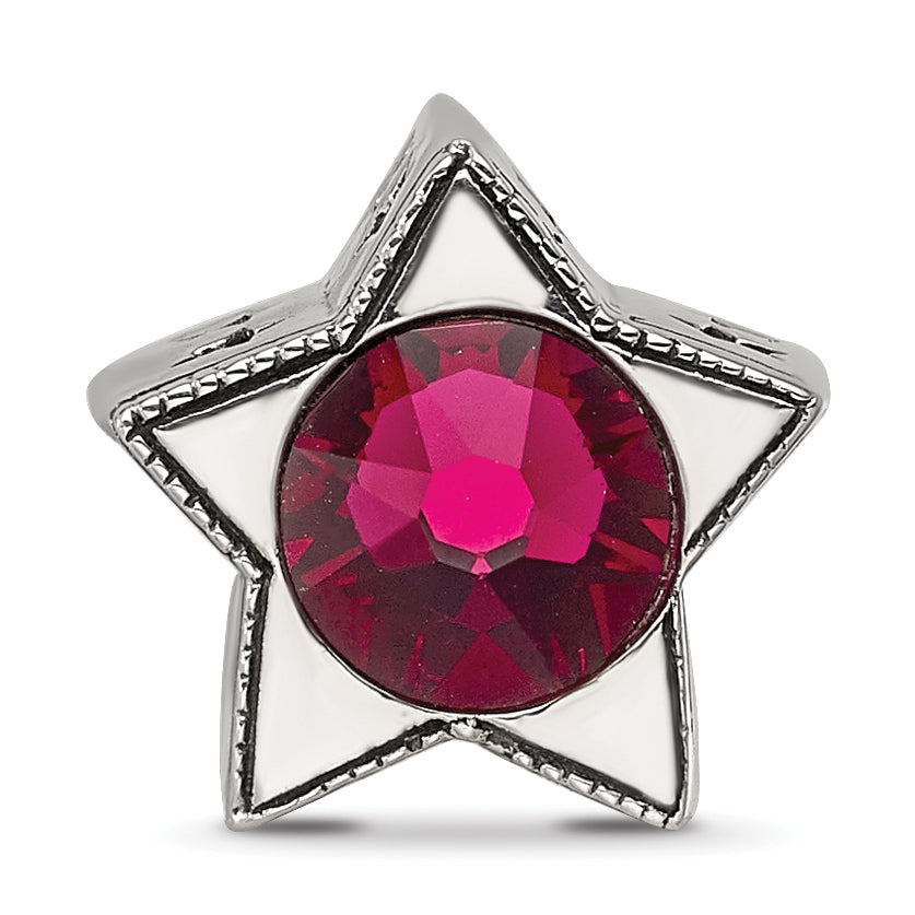 Sterling Silver Reflections Preciosa Crystal July Birthstone Star Bead