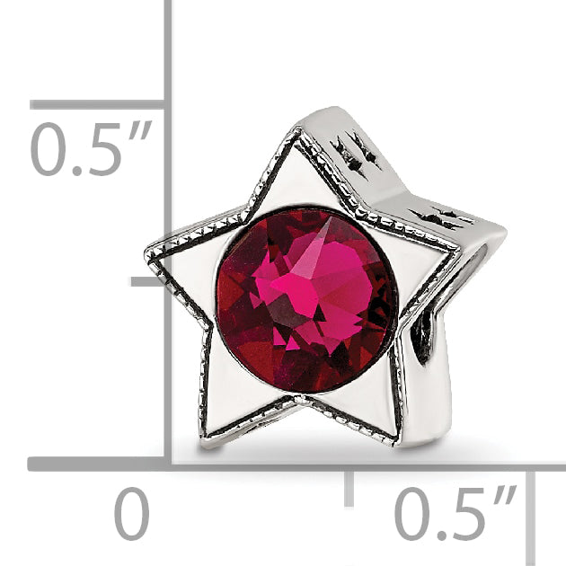 Sterling Silver Reflections Preciosa Crystal July Birthstone Star Bead