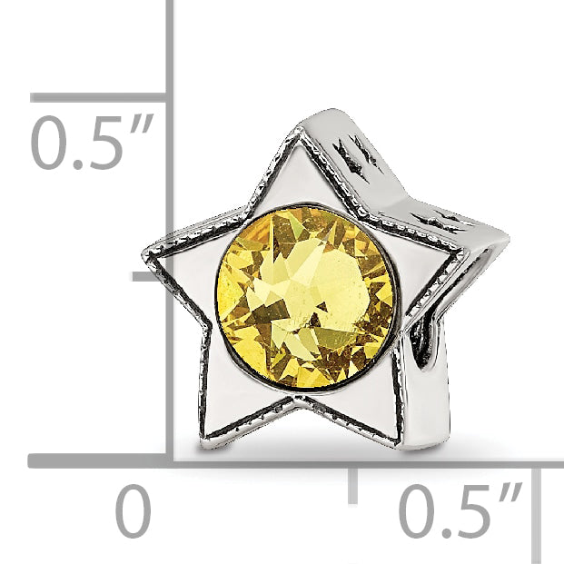 Sterling Silver Reflections Preciosa Crystal November Birthstone Star Bead