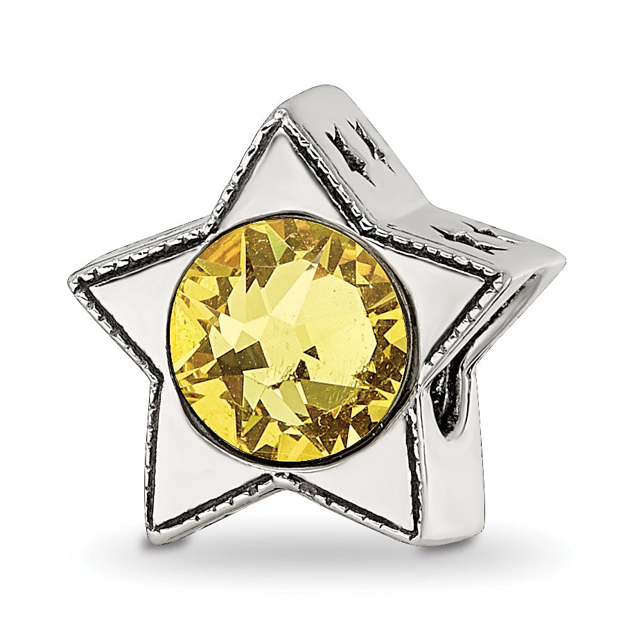 Sterling Silver Reflections Preciosa Crystal November Birthstone Star Bead