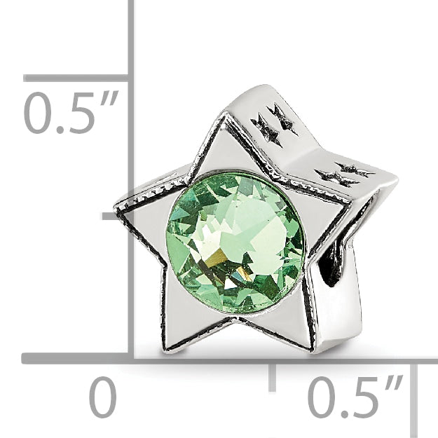 Sterling Silver Reflections Preciosa Crystal August Birthstone Star Bead