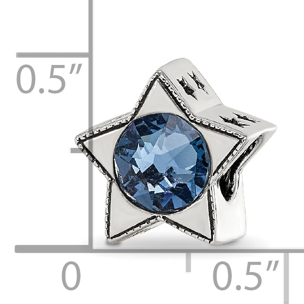 Sterling Silver Reflections Preciosa Crystal December Birthstone Star Bead